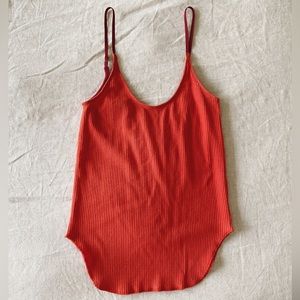 MOUSSY Vintage Red Ribbed Tank Top